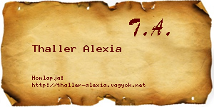 Thaller Alexia névjegykártya